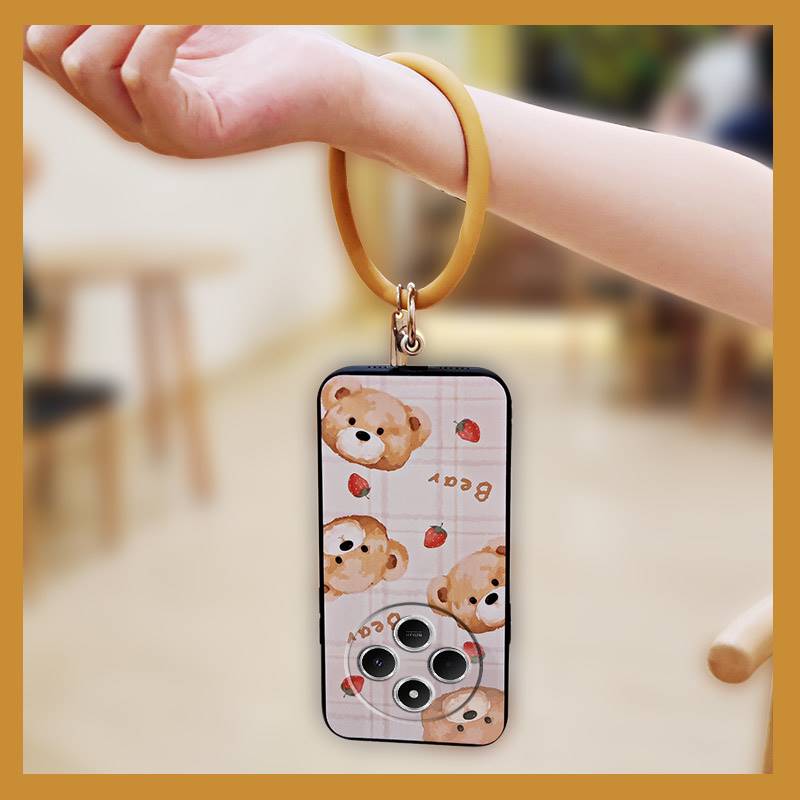 Youth Protective Phone Case For Redmi 14C 4G/14R 5G/A3 Pro 4G/POCO C75 Bracelet Dirt-resistant Solid Color Cartoon Cute