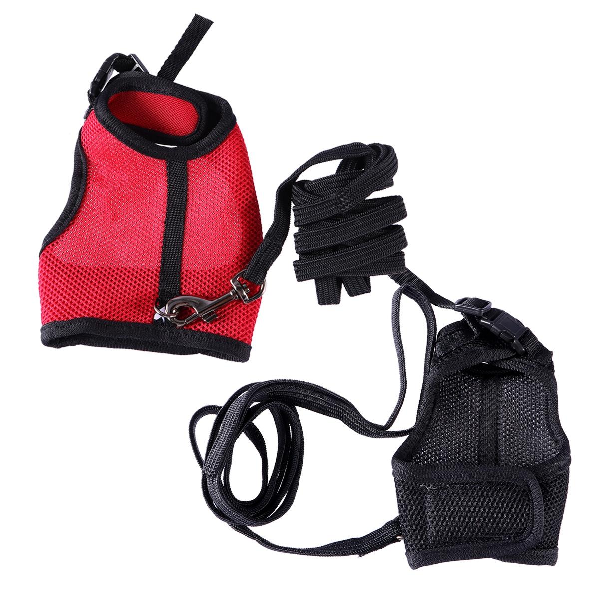 Легкая Быстрая Посадка Домашний Питомец Кролик Шлейка Поводок Поводок Размер S Мягкая Удобная Регулируемая Кроличья Шлейка Кролик Поводок Поводок чёрный