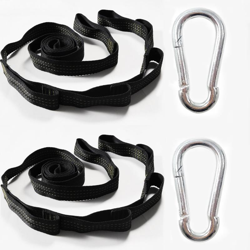 2M Multi-Schlaufen Verstärkte Polyester Hängematten Gurte 200kg Maximale Belastung Strapazierfähiges Verstellbares Utility Spanngurt für Camping Reise
