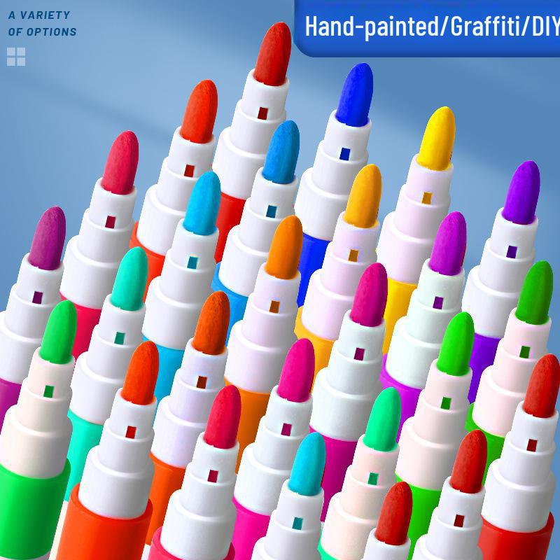 Set marker acrilic rezistent la apă, 48-60 de culori, vârfuri speciale pentru pensule pentru graffiti netransparent și picturi colorate.
