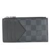 Used LOUIS VUITTON Card Case Coin / Card Holder N64038 Damier Grafitte Black Gray Compact