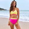 Borsa a tracolla con corda intrecciata tinta unita da donna 2025 Bikini Nuovo costume da bagno a due pezzi Moda Estiva Abbigliamento da Spiaggia