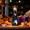Halloween Gift for Friends Witch Table Decoration, Cute Wooden Centerpiece, Farmhouse Autumn Decorations Ornament with Broomstick Pumpkin Ghost