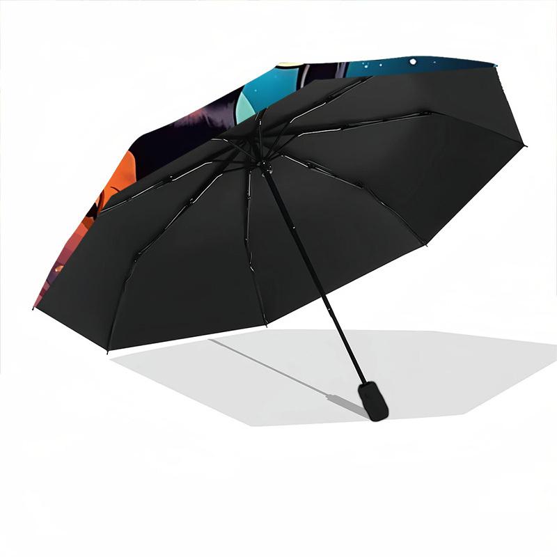 1pc Space Pup Automatic Open/Close Umbrella, Windproof, Folding Compact Umbrella with Lightweight Design for Women/Men080