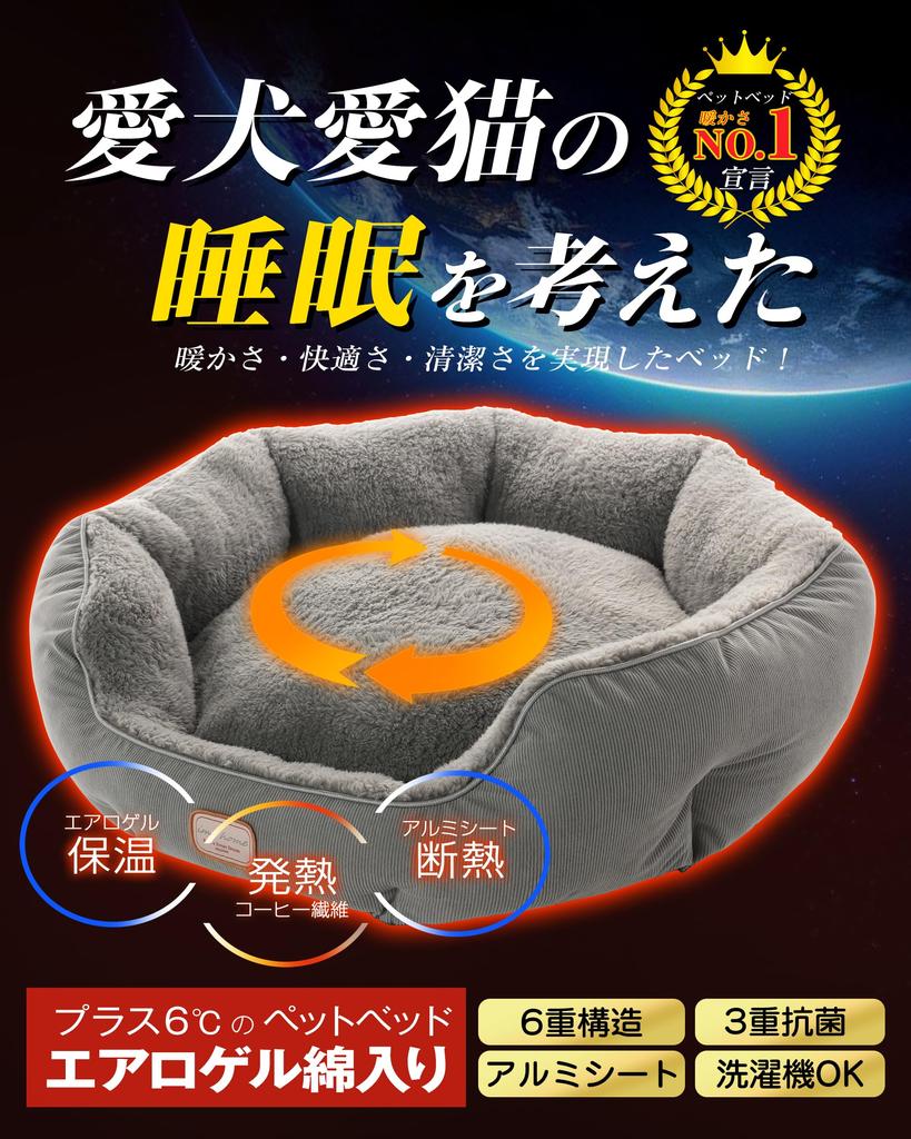 IMA HOME Fluffy and Warm Winter Bed for Cats and Space Aerogel and Aluminum Sheet Double Dust Double Pet Teijin Carbon Fiber Filling 57x52x18cm