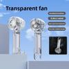 New Transparent Turbo Personal Fan Handheld Mini Ice Cooling Fan 3 Levels Speed Semiconducting Refrigeration Portable