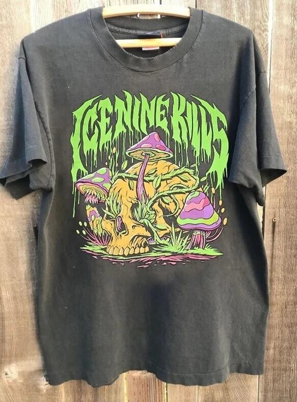 

Ice Nine Kills Psychedelic Mushroom Skull short sleeve charcoal Unisex shirt Unisex T-Shirt XXXXL
