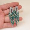 Luxury Colored Gem Tassel Earrings: High-End Diamond Long Dangle Earrings for Evening Gowns