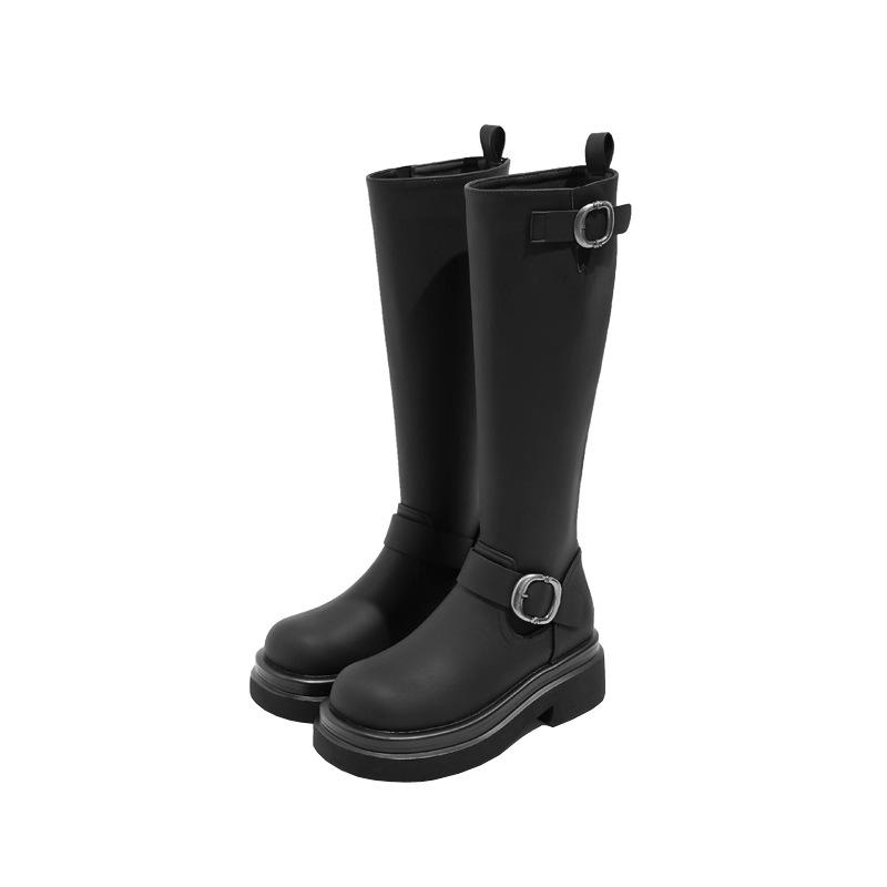 This year, long boots are popular for women's 2025 new autumn and winter small height-increasing long boots, popular boots, thick-soled knight boots.