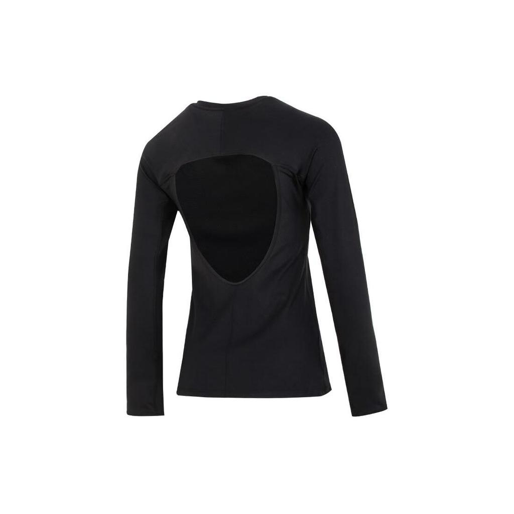 Nike Solid Color Round Neck Casual Breathable Long Sleeve T-Shirt Women Tops Black FN5114-010