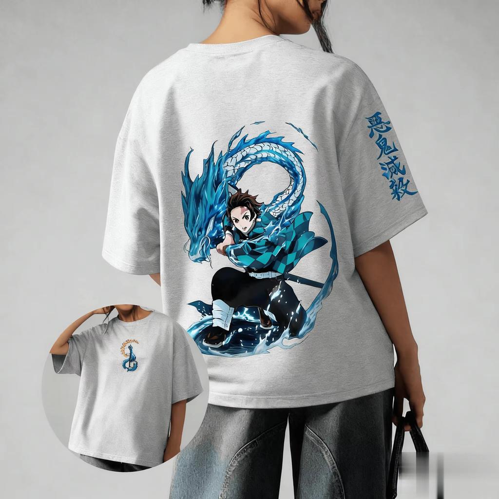 2026 Summer Fashion Y2k Demon Slayer Anime Graphic T Shirt Unisex Women Short Sleeve Tee Cotton Streetwear Casual Tops