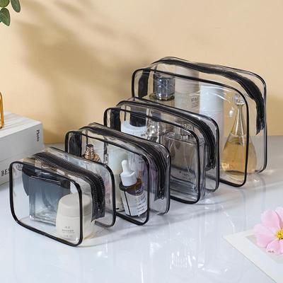 PVC Large-Capacity Waterproof Transparent Toiletry Bag Set with Custom Logo