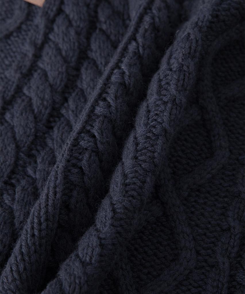Sseomweeobeoteo Wool Cable Knit Pants - Navy