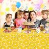 4 Pack Lemon Tablecloth Lemons Summer Party Tablecover Rectangle Table Cover 51 x 86 " Yellow Lemonade Disposable for Lemon Theme Birthday Party