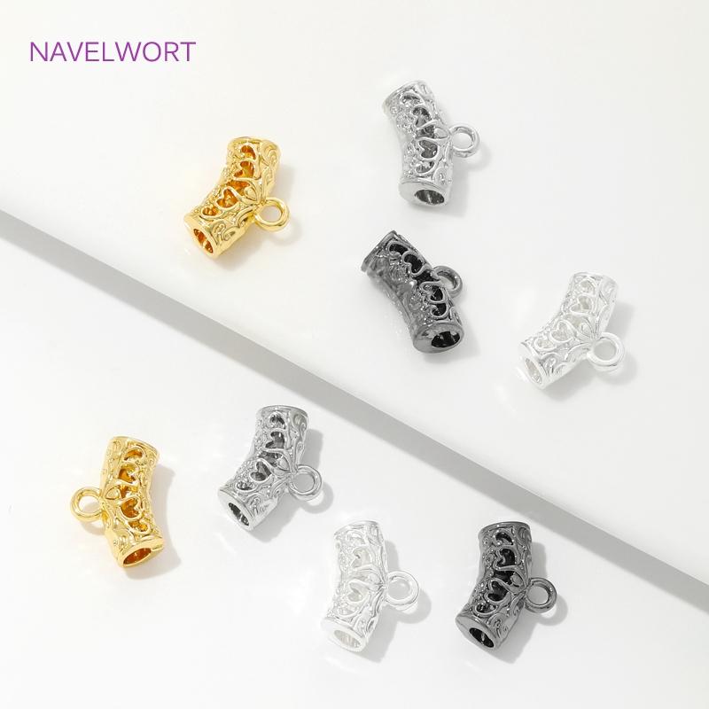 5/10/15Pcs Pendant Bail 18K Gold Plated Brass Curved Tube Spacer Bead Connector Findings,Bails For Pendants,SupplIes For Jewelry