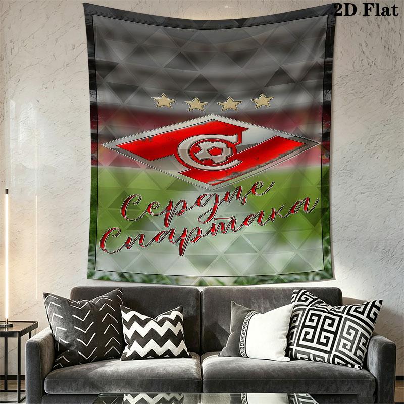 Spartak Moscow Pulse Wall Hanging Printed Fabric Blanket Decorative Tapestries for Bedroom Living Room Home Decor