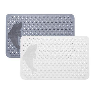 Bathtub Anti-Slip Mat Bathroom Bath Mat With Dolphin Pattern Machine Washable Thickened Massage Brush Pad With Suction Cups