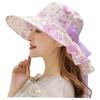 Summer Sun Protection Hat Women's UV Protection Sun Hat Embroidered Lace Cool Hat with Big Edge Beach Hat