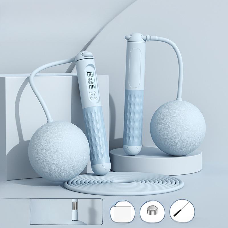 Skipping Rope Intelligent Cordless Counting Load-bearing Steel Wire Rope Student Sports Goods Big Ball Skipping Home Fitness Rope.