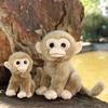 Long Tail Golden Monkey Plush Big Eyed Brown Monkey Dolls Home Decor Monkey Stuffed Toy  Kids Toy