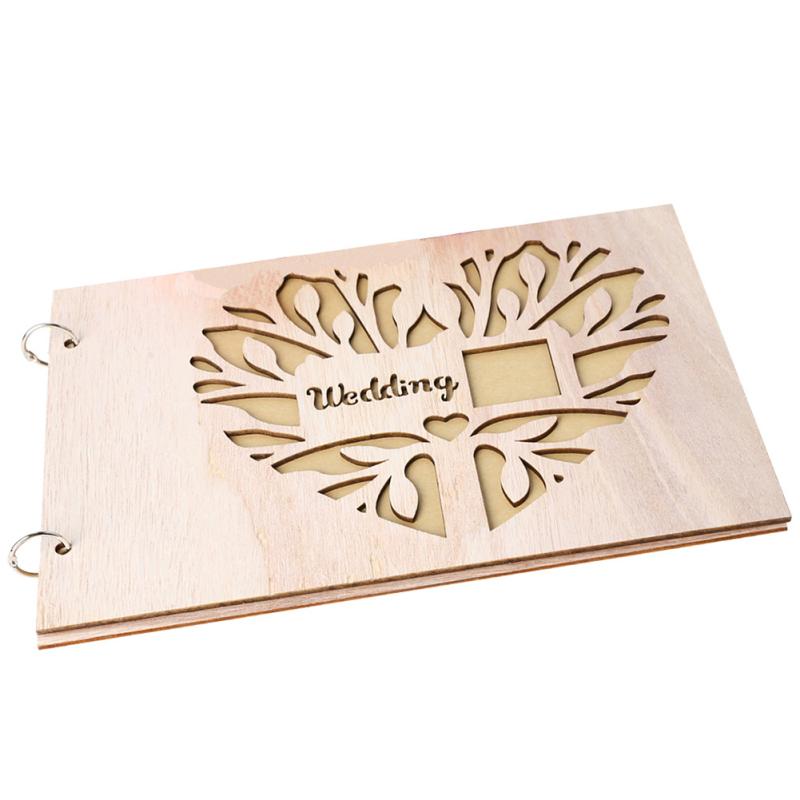 

Boxwood Wedding Guestbook Notepad Hollow Design Rustic Style Memorial Sign-in Book 20 Inner Pages JM01638