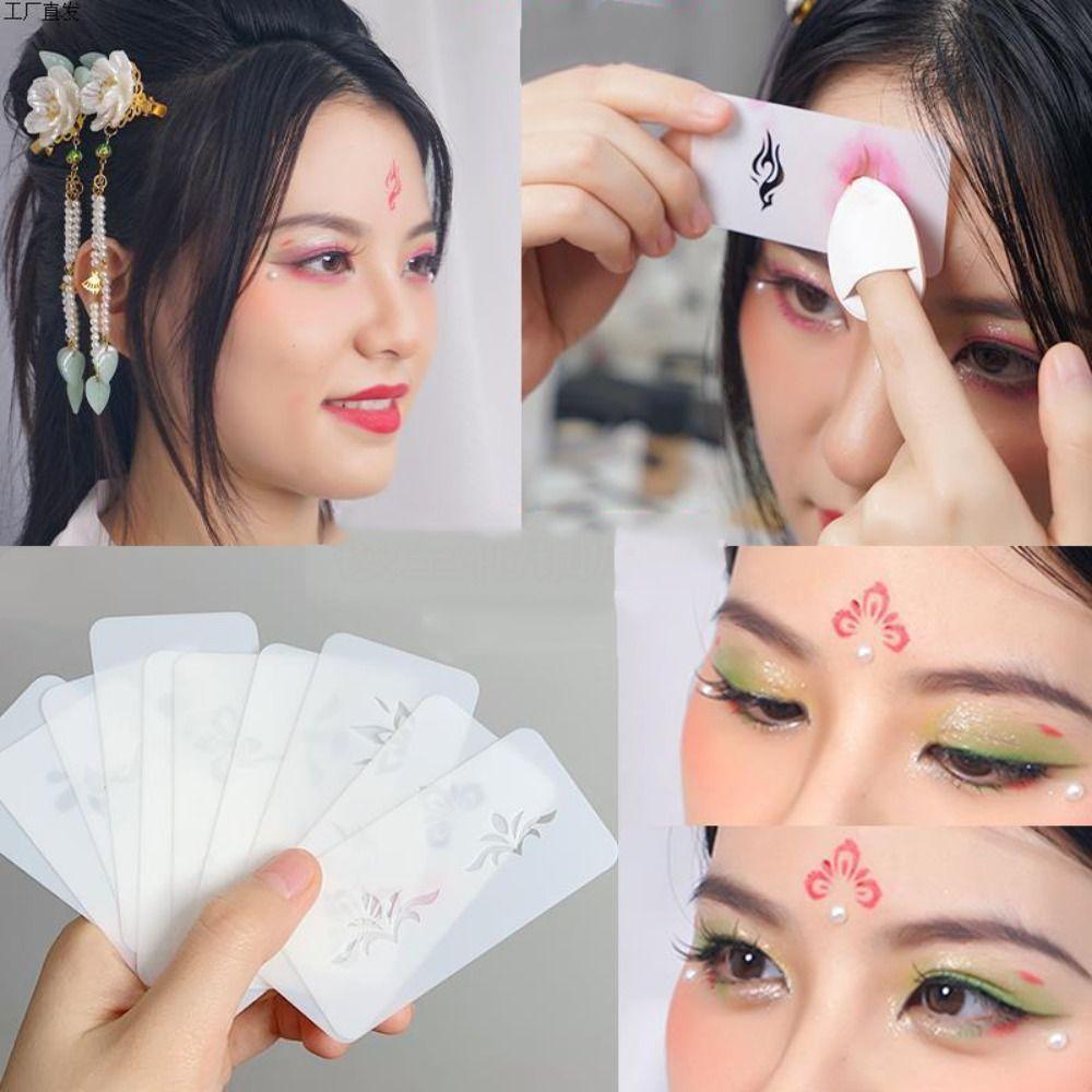 

No Repeat Face Makeup Template Forehead Body Art Painting Stencil Hands Arm Leg