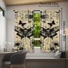Black Skull Moth Butterfly Flower Plant Print Drapes Room Darkening Window Curtains for Home Decor,Rod Pocket Blackout Curtains