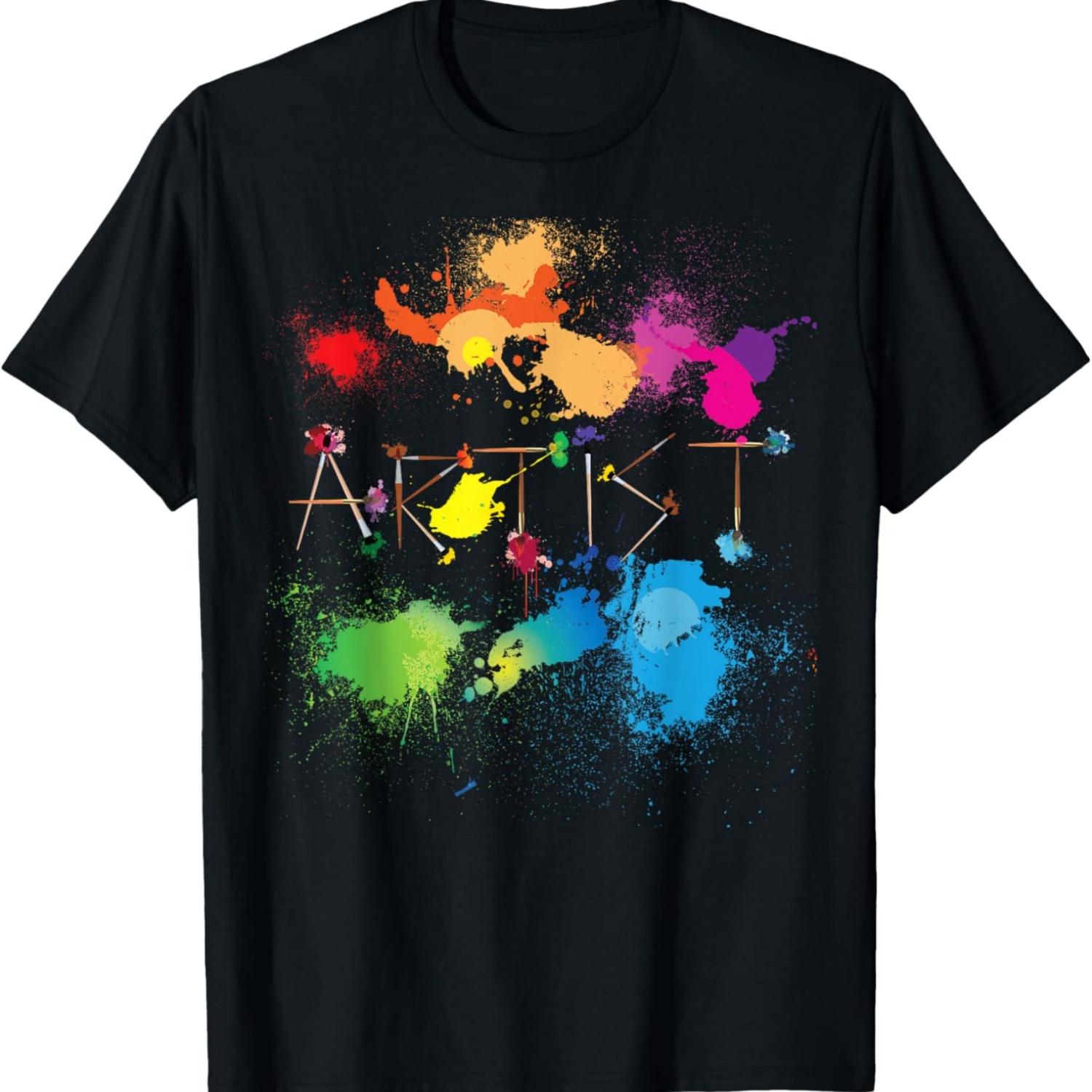

Artist Messy Painters Funny Paint Splatter Art T-shirt T-Shirt S