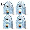 Reusable Holiday Gift Packaging Christmas House Box with Handle, 3D Gingerbread/Santa Claus/Tree/Snowflake Candy Snack Containers for Parties
