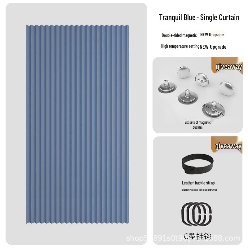 Premium Folding Waterproof Shower Curtain with Mildew Protection, Retractable Rod, No-Drill Installation for Bathroom and Toilet Partitions.