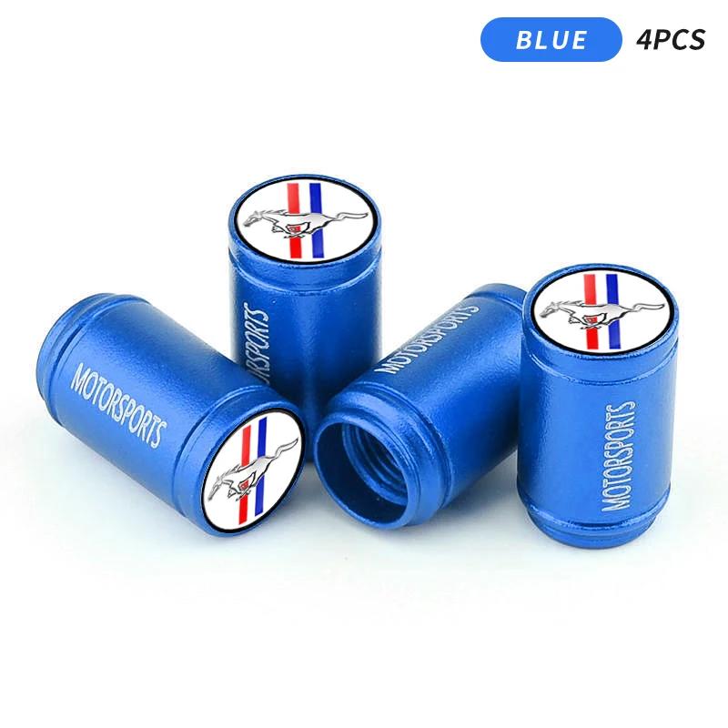 

Car Sticker Hot For Ford 4PCS Auto Badge Wheel Valve Caps Tyre Stem Air Dust-proof Covers Decor For Ford Focus MK2 ST Mustang Fi