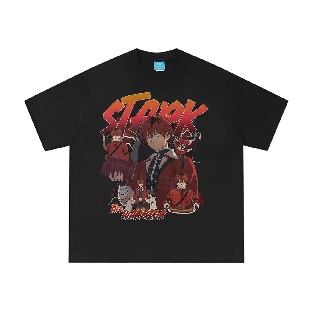 

Anime Frieren_ Beyond Journey s End Stark Graphic Print T-shirt Men s Women Clothing Fashion Short Sleeve Cotton Summer T Shirts S чёрный