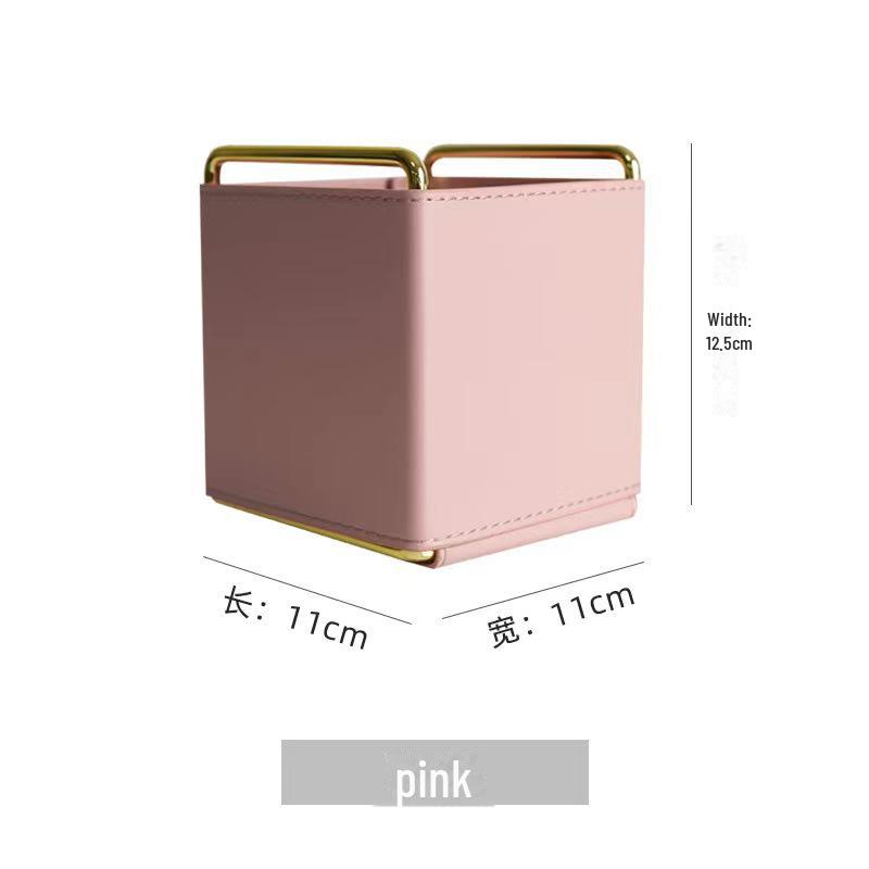 Porte-cosmétiques et télécommandes en cuir nordique: Rangement de bureau simple pour ornements et stylos.