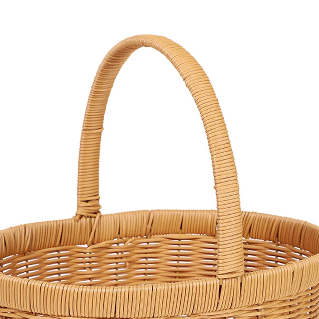 Handgeweven Mand met Handvat Boodschappen Bloemen PP Materiaal Rotan Stijlvol Lichtgewicht