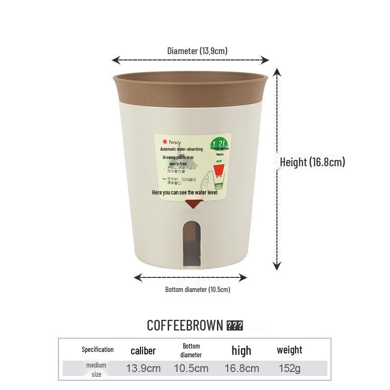 Self-Watering Resin Flower Pot for Hydroponic Plants - Ideal for Home and Balcony Gardening