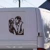 Romantic Kiss Silhouette, Kiss At Midnight, Imported PVC Work, Depicting a Couple Kissing, Suitable for Valentine's Day Decals