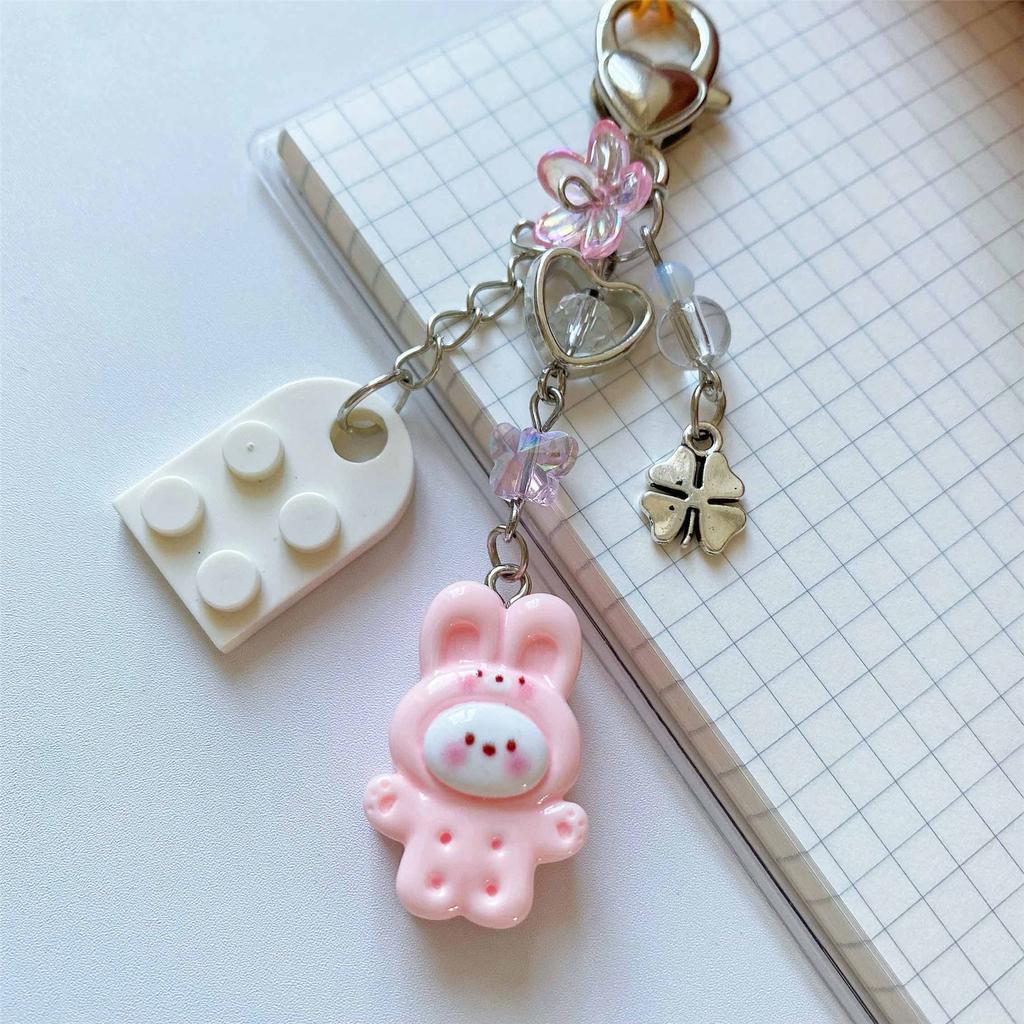 Cute Brick Heart Designs Keychain Delicate Matching Animal Heart Keychains with Cute Brick Designs For Couples