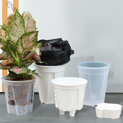 Self Watering Plant Pot Orchid Pot Flower Pots for Plants Transparent Pots Garden Supplies Lazy Pot Orchid Breathable Root Pot