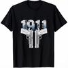Unisexs 1911 Pistol Print TShirt 1911 Gun Design Casual Crew Neck Short Sleeve Tee AllSeason Fit for Hiking Outdoor Daily Wear