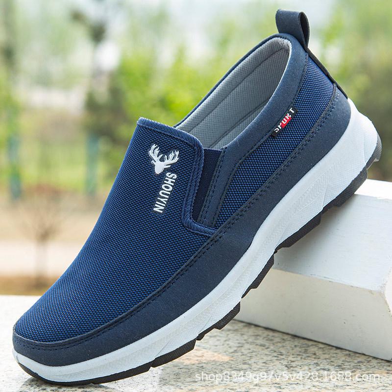 

Мужские черные туфли без застежек Old Beijing из ткани 44 синий