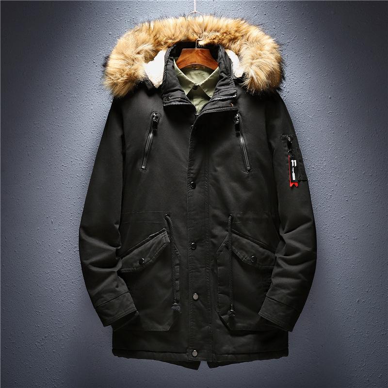 

Зимние хлопковые мужские брюки куртка ветровка хлопок теплый капюшон L чёрный