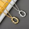 Silver Elegant round gold color Geometric Pendant Necklace Fine Jewelry For Women Wedding Party Bijoux