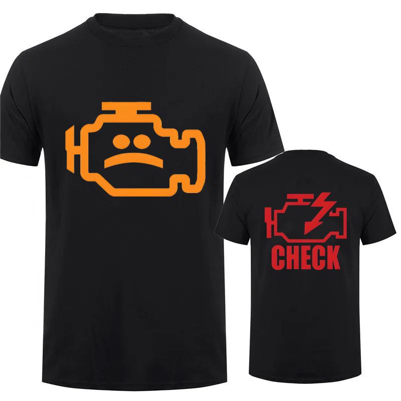 Mechanic Auto Repair Check Engine Light T-Shirt Funny Birthday Gift for Men Daddy Father Husband Short Sleeve Tee T Shirt Top