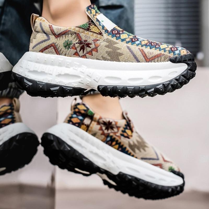 Men'S Platform Sneakers Autumn New Breathable Comfortable Vintage Casual Shoes Fashion Height Increase Outdoor Vulcanized Shoes