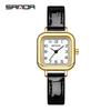 Sanda Women's Fashion Quartz Watch with Leather or Steel Strap - Waterproof and High-End Design.