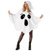 White Halloween Cloak Cape Black Eye Ghost Cosplay Costume Creative Design Pumpkin Cloak  Women
