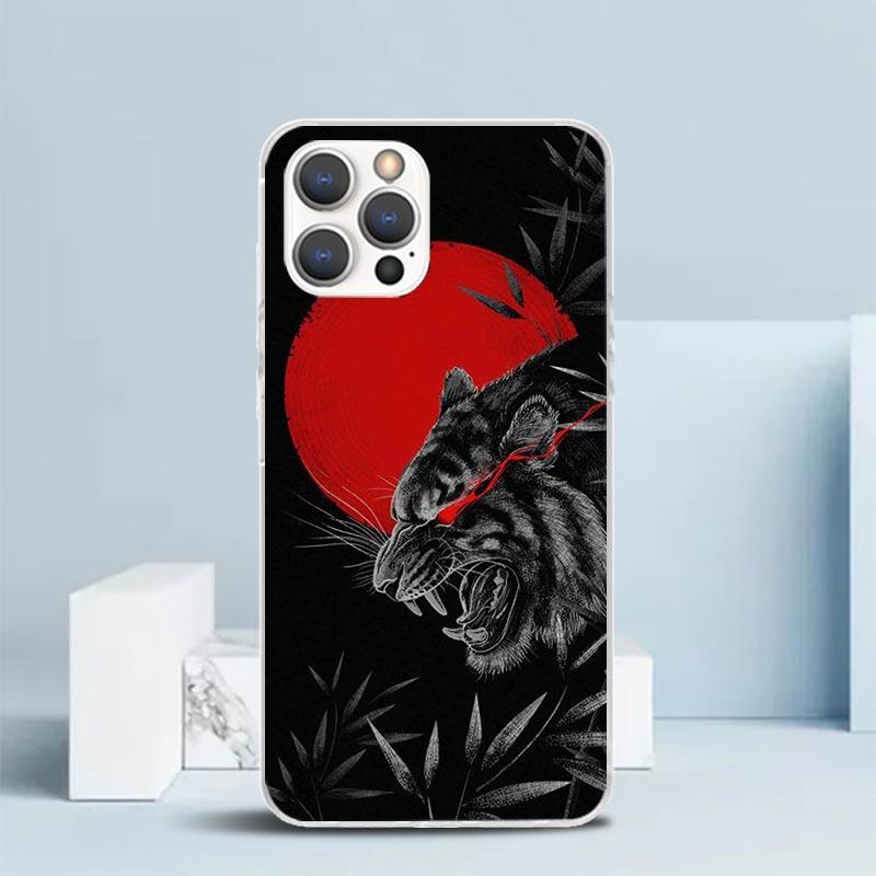 Japanese Dark Dragon Tattoo Phone Case For IPhone 16 17 Air 16E 15 14 Plus 13 Mini 12 11 Pro Max 7 8 + SE 2020 Soft TPU Back Cov