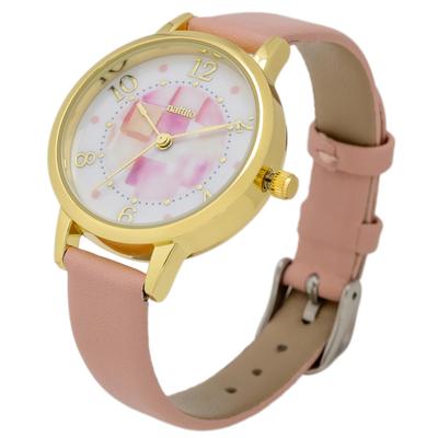 [Fieldwork] Women's Watch Analog Splashproof Leather Strap Pink YM105-2