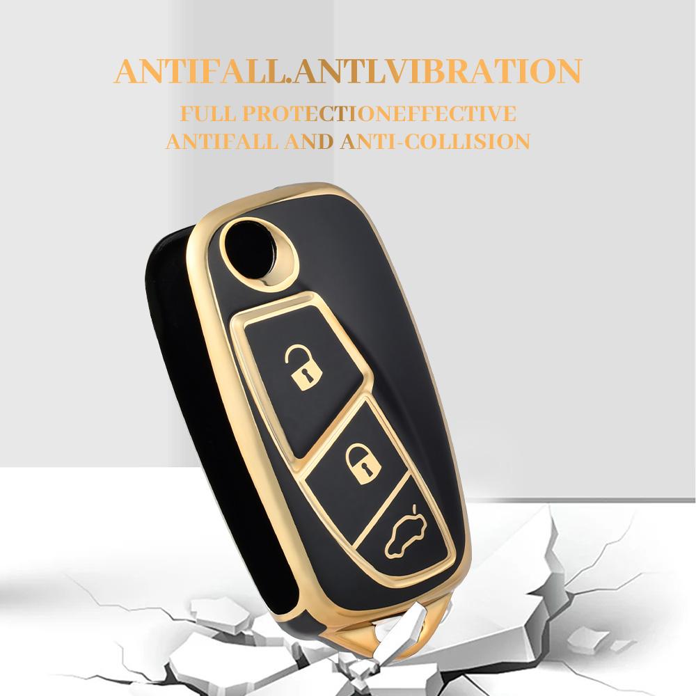 For Fiat 500 Key Shell Panda Stilo Ducato Grande Bravo Punto Minibus Protected Fob Accessories 3 Bottons TPU Car Key Case Cover