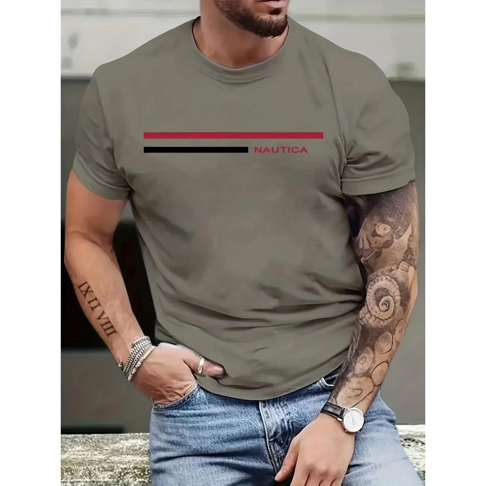Men's Summer Loose 100 Cotton Printed Sports T-Shirt Top